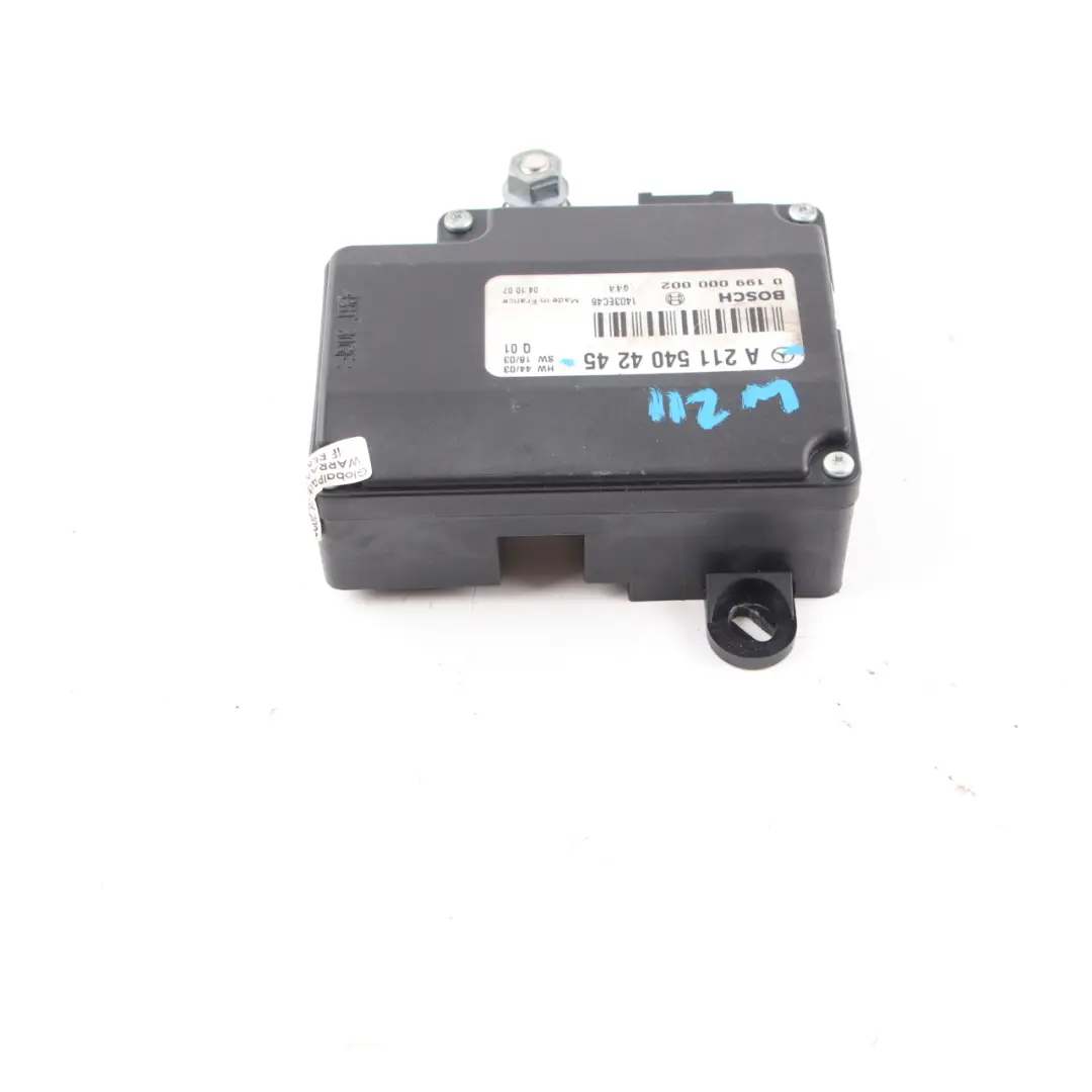 Control Module Relay to Mercedes W211 Battery Load with Part number A2115404245 Mercedes W211 Battery Load Control Module Relay - SKU A2115404245 - Part number A2115404245