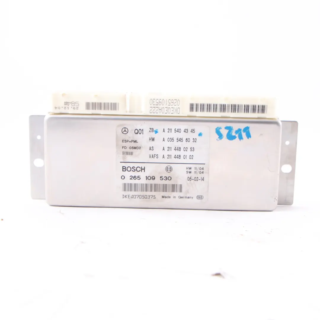 ESP Control Unit Module ECU to Mercedes W211 with Part number A2115404345 Mercedes W211 ESP Control Unit Module ECU - SKU A2115404345 - Part number A2115404345