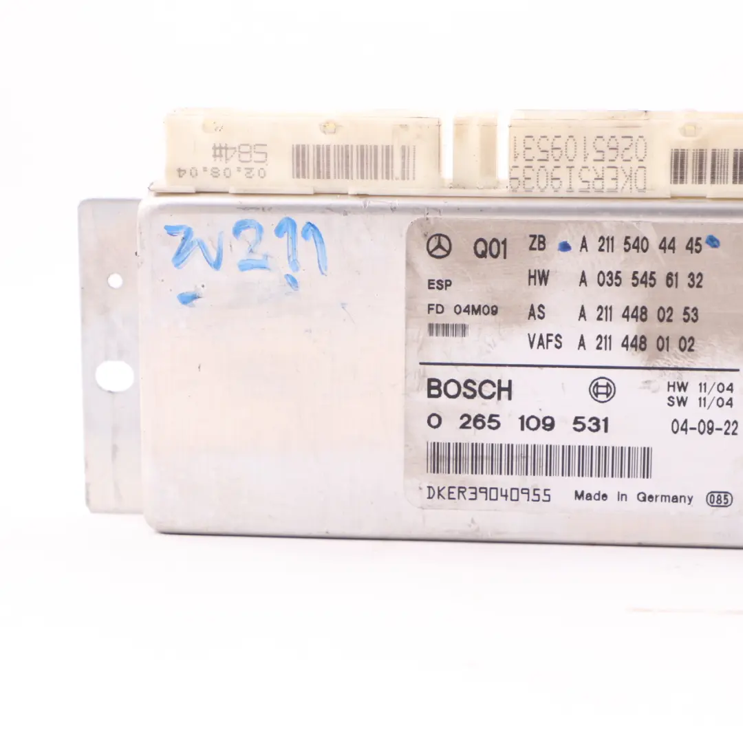 ESP ABS Stability Control Unit Module ECU to Mercedes W211 with Part number A2115404445 Mercedes W211 ESP ABS Stability Control Unit Module ECU - SKU A2115404445 - Part number A2115404445
