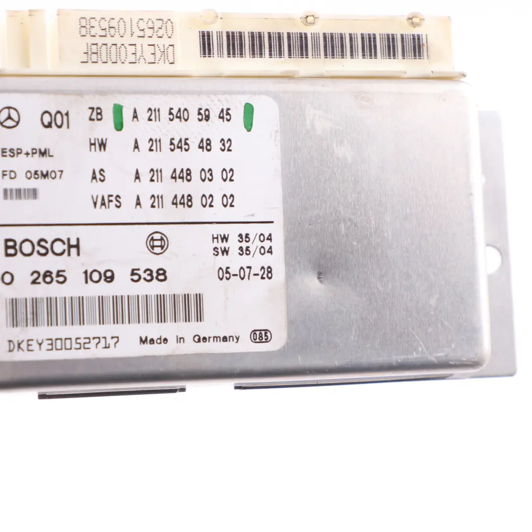 Mercedes W211 Electronic Stability Module ESP PML Control Unit - SKU A2115405945 - Part number A2115405945