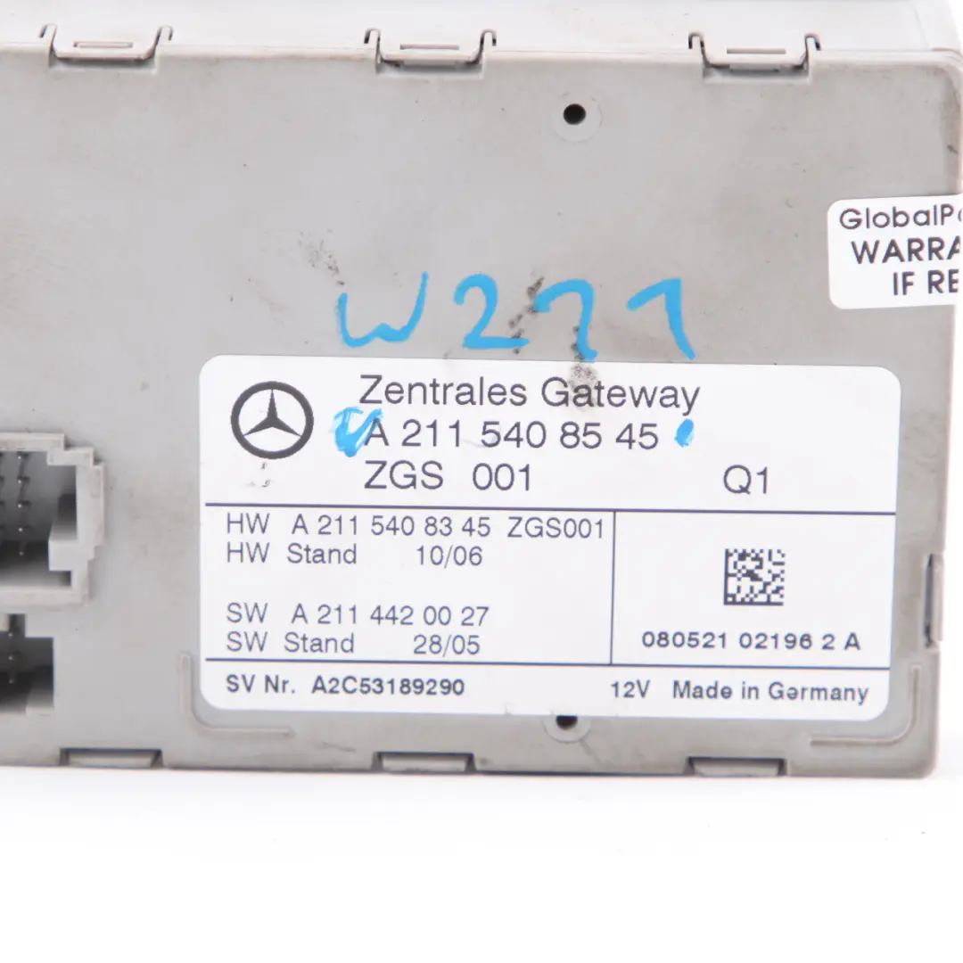  Gateway Module Mercedes W211 Control Unit ECU - SKU A2115408545 - Part number A2115408545