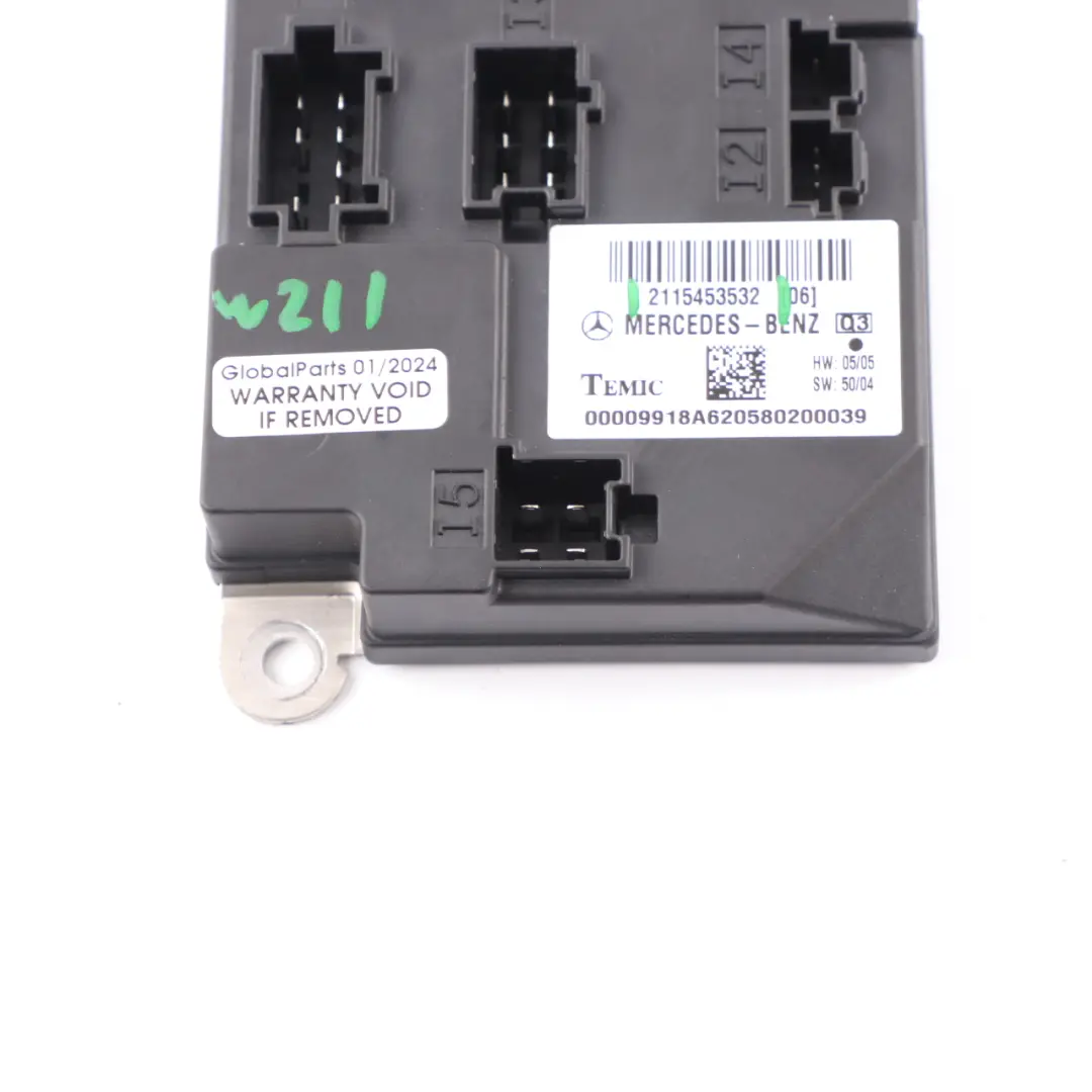 Body Control Module BCM Comfort Module para Mercedes W211 con número de pieza A2115453532 Mercedes W211 Body Control Module BCM Comfort Module - SKU A2115453532 - Número de pieza A2115453532