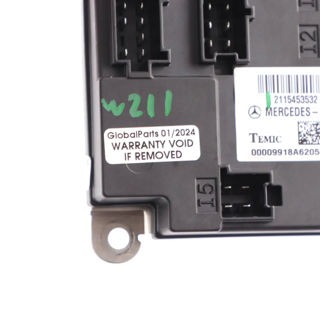 Module Commande Carrosserie BCM Module Confort pour Mercedes W211 à propos du numéro de pièce A2115453532 Mercedes W211 Module Commande Carrosserie BCM Module Confort - SKU A2115453532 - Numéro de pièce A2115453532