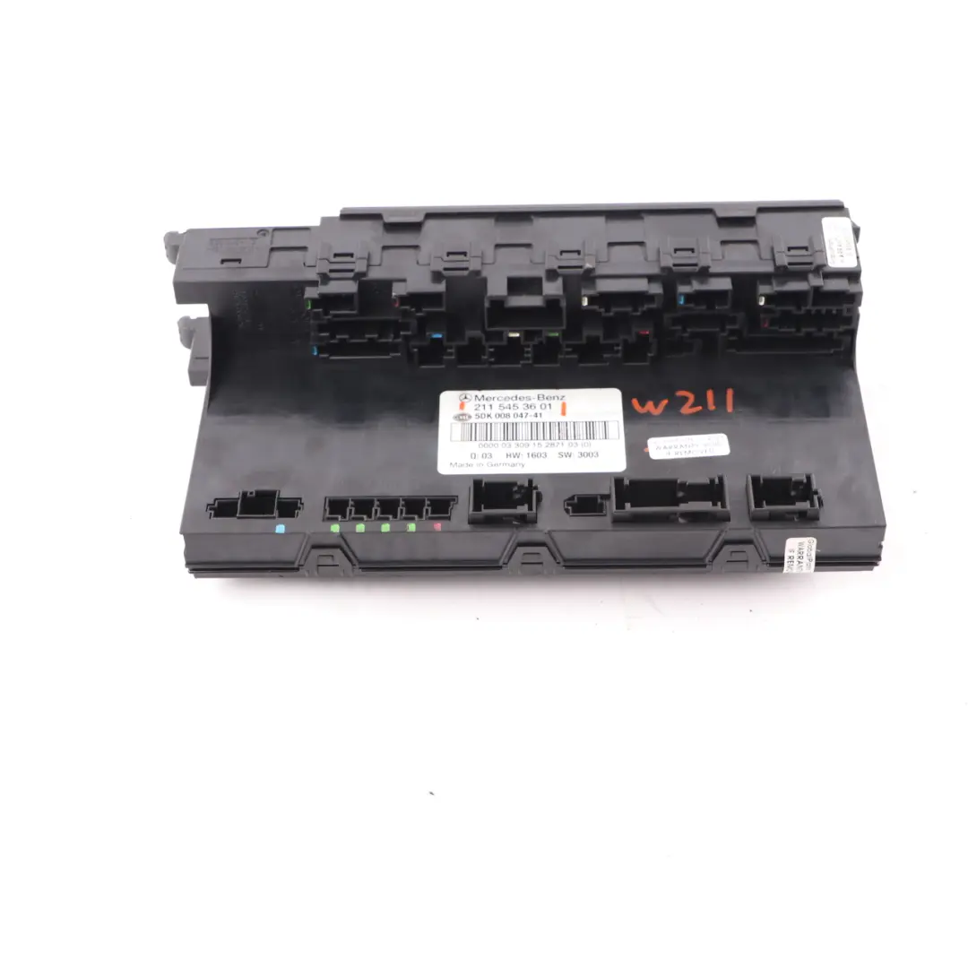 SAM Central Electric Base Control Module Fuse Box to Mercedes W211 Rear with Part number A2115453601 Mercedes W211 Rear SAM Central Electric Base Control Module Fuse Box - SKU A2115453601 - Part number A2115453601