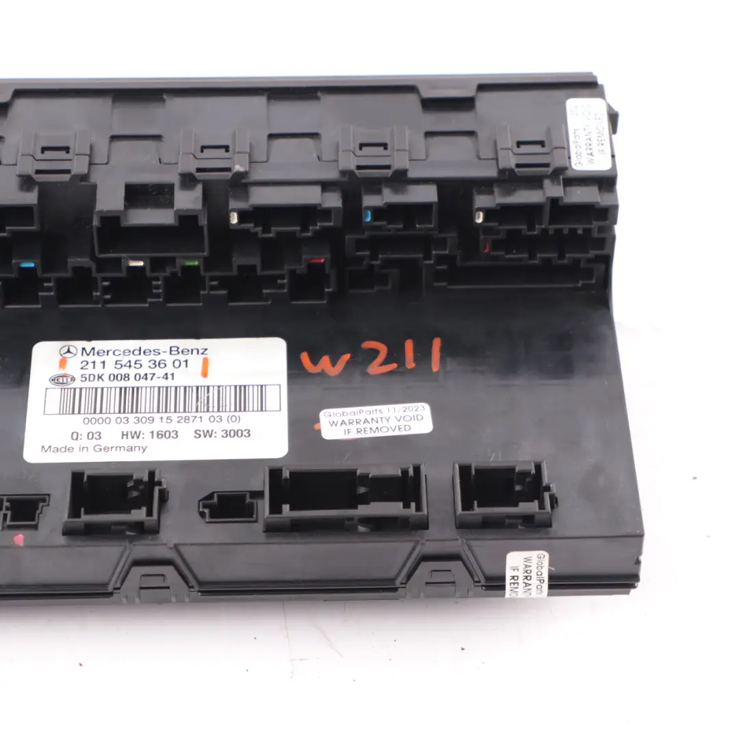 SAM Central Electric Base Control Module Fuse Box to Mercedes W211 Rear with Part number A2115453601 Mercedes W211 Rear SAM Central Electric Base Control Module Fuse Box - SKU A2115453601 - Part number A2115453601