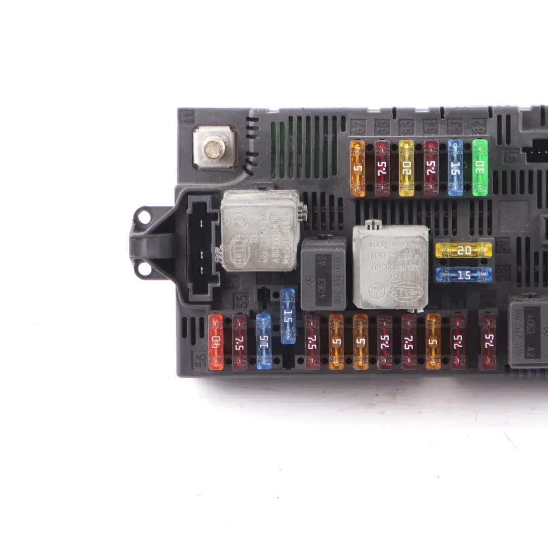 Sam Unit Module Fuse Box Relay Box Front to Mercedes W211 with Part number A2115453801 Mercedes W211 Sam Unit Module Fuse Box Relay Box Front - SKU A2115453801 - Part number A2115453801