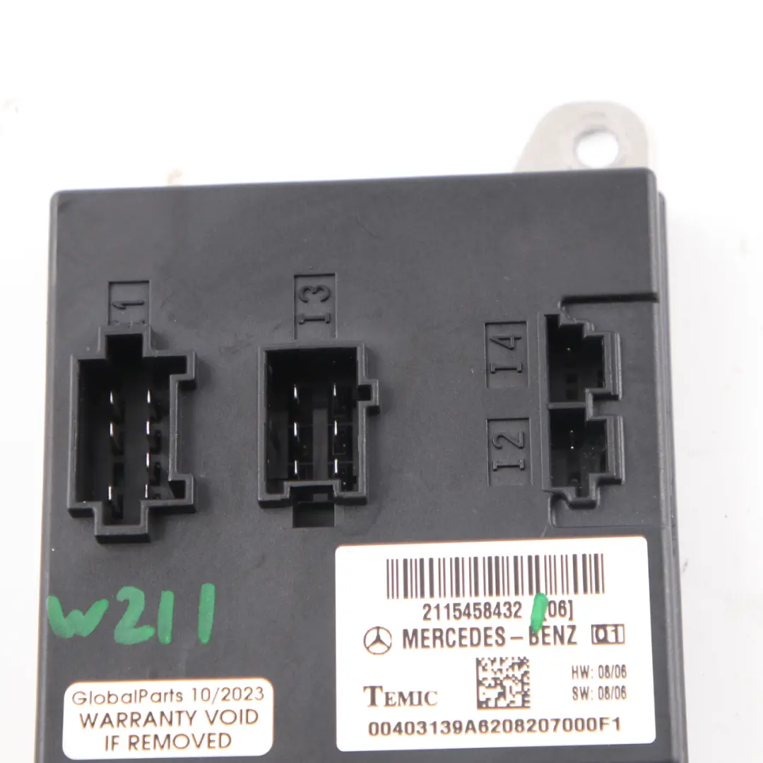 Body Control Module BCM Temic Mercedes W211 CLS C219 - SKU A2115458432 - Part number A2115458432