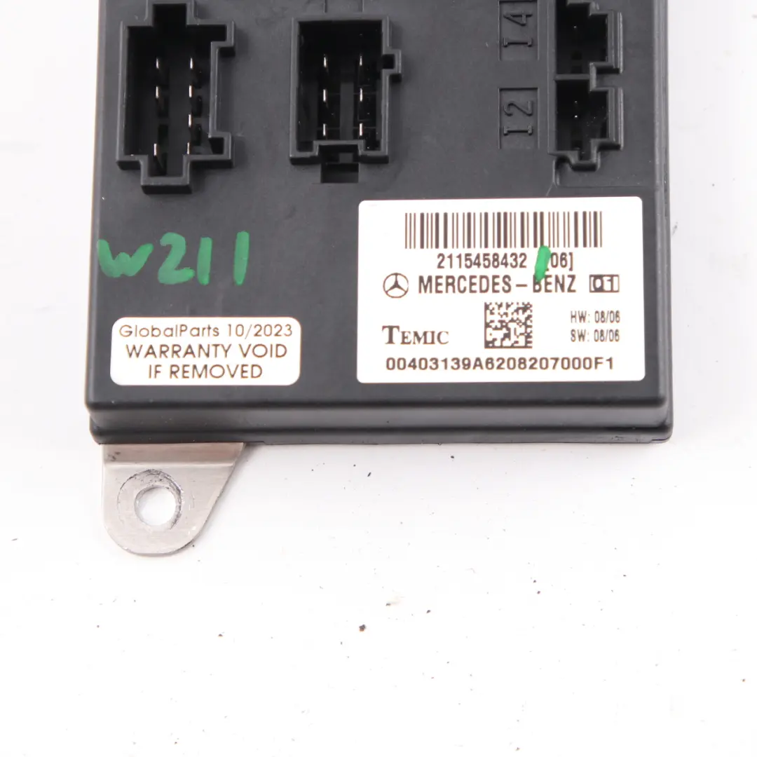 Body Control Module BCM Temic Mercedes W211 CLS C219 - SKU A2115458432 - Part number A2115458432