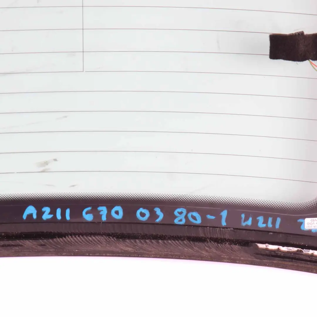 Window Glass Rear Tailgate Glazing AS2 Green to Mercedes W211 Saloon Rear with Part number A2116700380 Mercedes W211 Saloon Rear Window Glass Rear Tailgate Glazing AS2 Green - SKU A2116700380-1 - Part number A2116700380