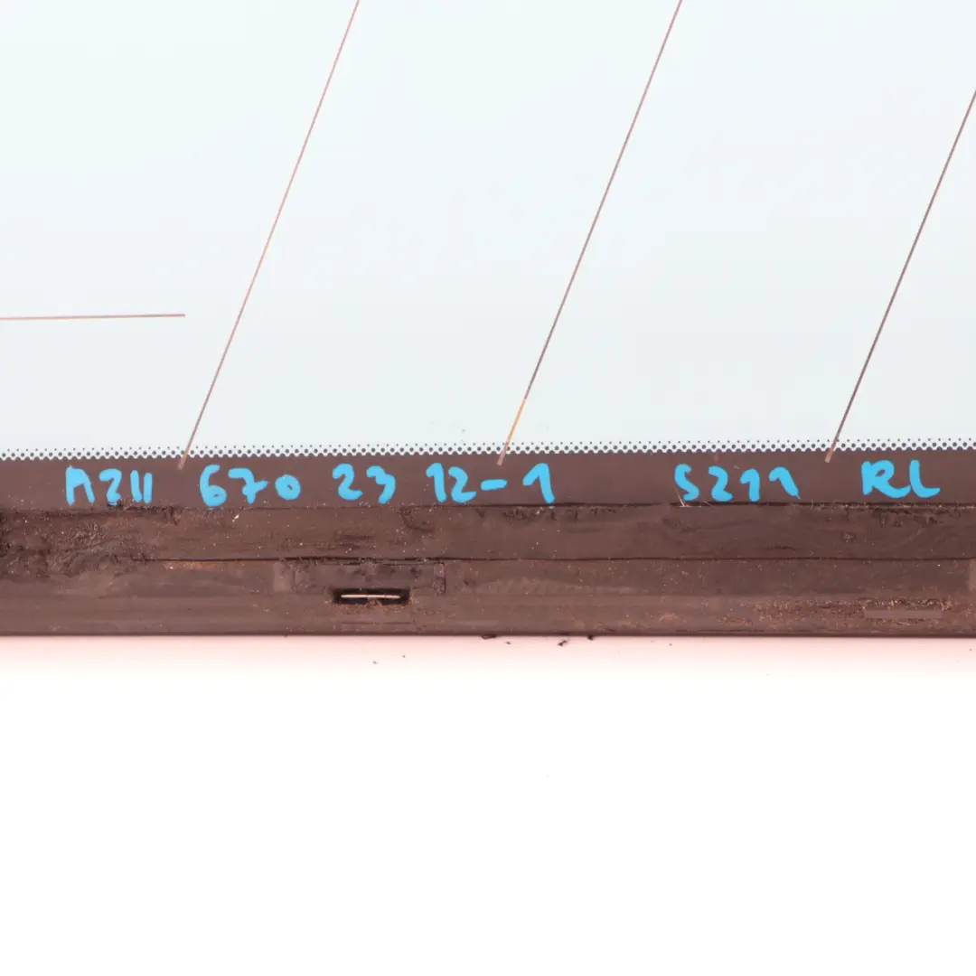 Left N/S Side Window Green Glass AS2 to Mercedes S211 Rear with Part number A2116702312 Mercedes S211 Rear Left N/S Side Window Green Glass AS2 - SKU A2116702312-1 - Part number A2116702312