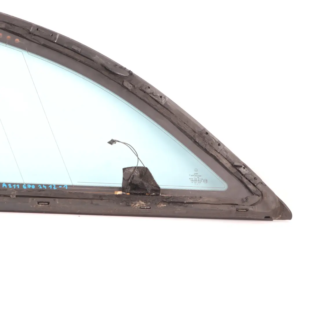 Right O/S Side Window Green Glass AS2 to Mercedes S211 Rear with Part number A2116702412 Mercedes S211 Rear Right O/S Side Window Green Glass AS2 - SKU A2116702412-1 - Part number A2116702412