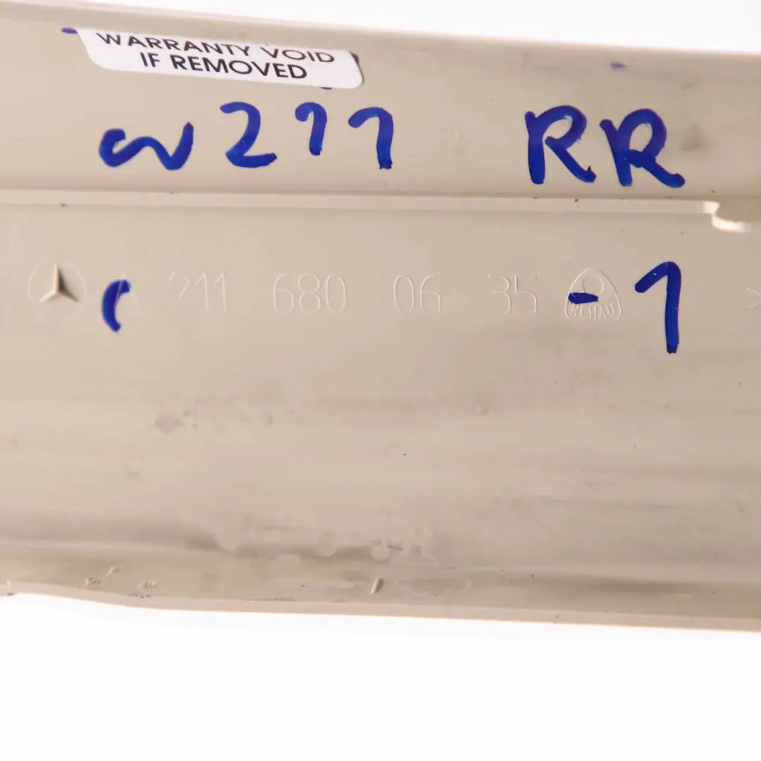 Door Sill Rear Right O/S Interior Cover Strip Beige to Mercedes W211 with Part number A2116800635 Mercedes W211 Door Sill Rear Right O/S Interior Cover Strip Beige - SKU A2116800635-1 - Part number A2116800635