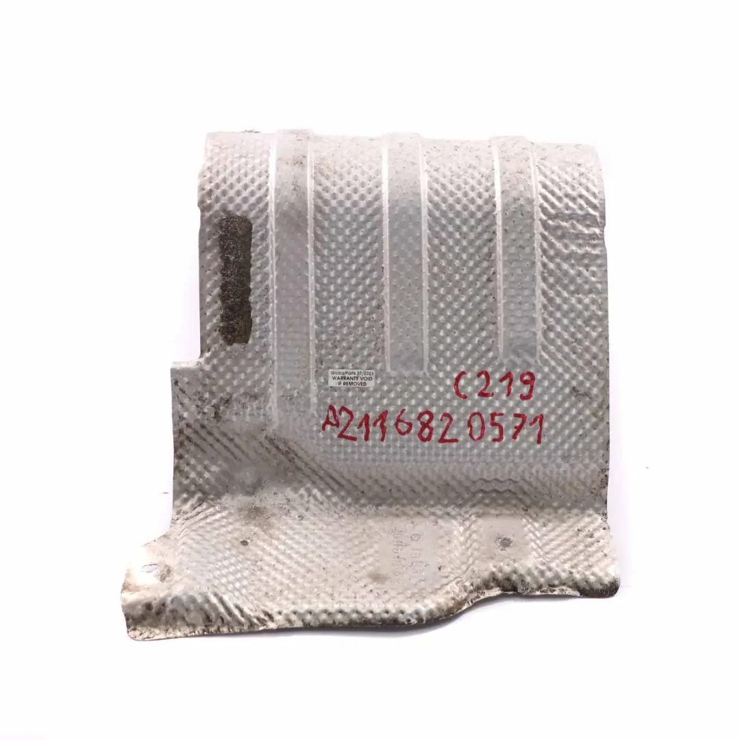 Heat Shield Mercedes W211 W219 OM642 Cover Plate Exhaust Muffler to with Part number A2116820571 Heat Shield Mercedes W211 W219 OM642 Cover Plate Exhaust Muffler - SKU A2116820571 - Part number A2116820571