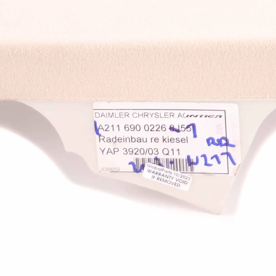 Right O/S Door Seat Trim Cover Panel Beige to Mercedes W211 Rear with Part number A2116900226 Mercedes W211 Rear Right O/S Door Seat Trim Cover Panel Beige - SKU A2116900226-1 - Part number A2116900226