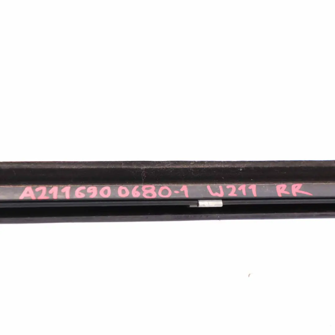 Mercedes W211 Door Window Moulding Rear Right O/S Trim Strip Chrome - SKU A2116900680-1 - Part number A2116900680