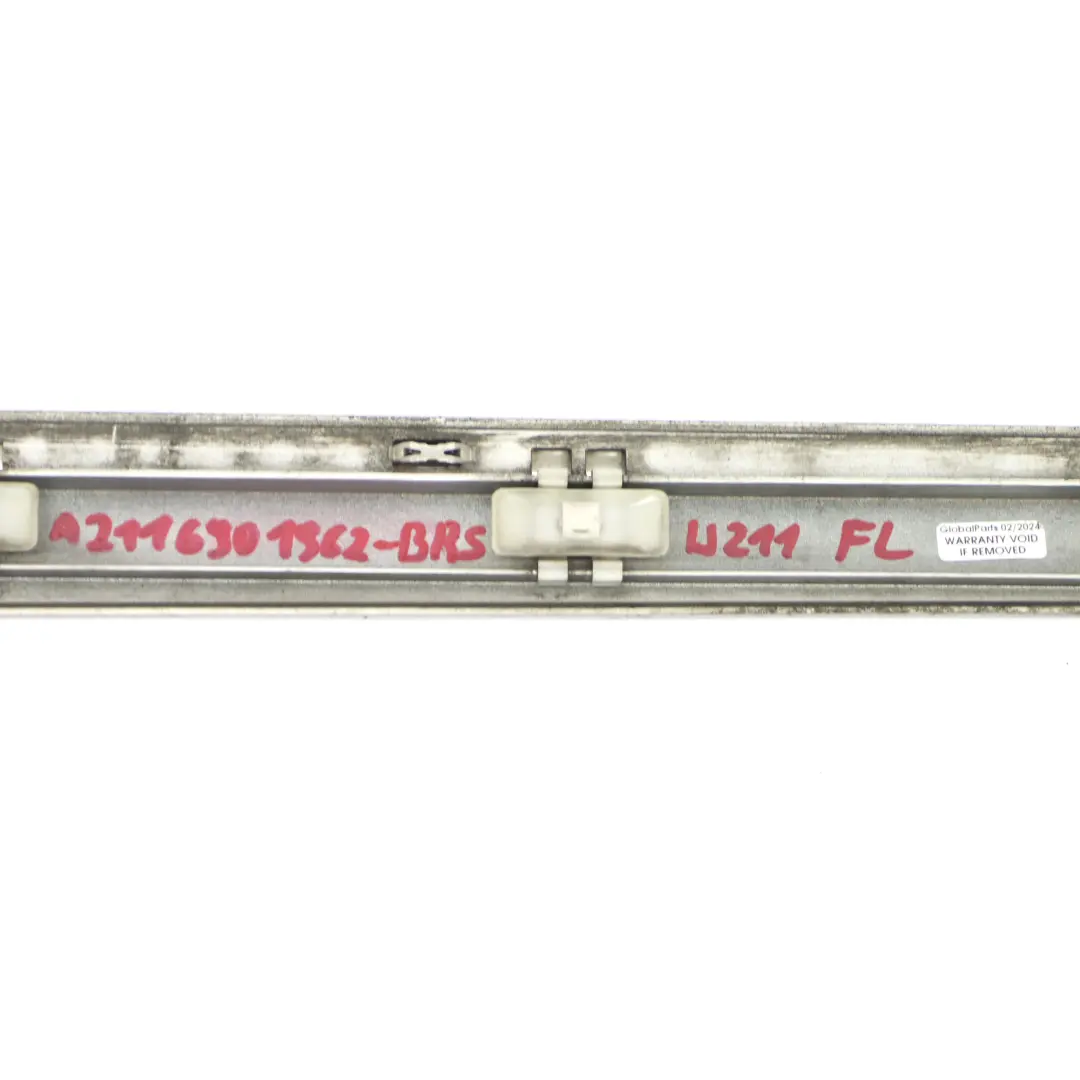 Door Moulding Front Left N/S Trim Strip Cover Brilliant Silver 744 to Mercedes W211 with Part number A2116901962 Mercedes W211 Door Moulding Front Left N/S Trim Strip Cover Brilliant Silver 744 - SKU A2116901962-BRS - Part number A2116901962