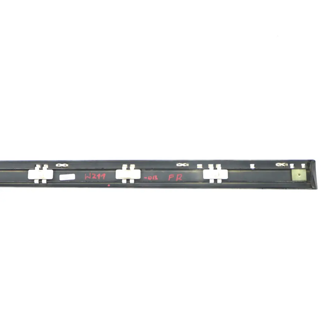 Mercedes W211 Front Right Door O/S Moulding Trim Strip Obsidian Black 197 - SKU A2116902062-OB - Part number A2116902062