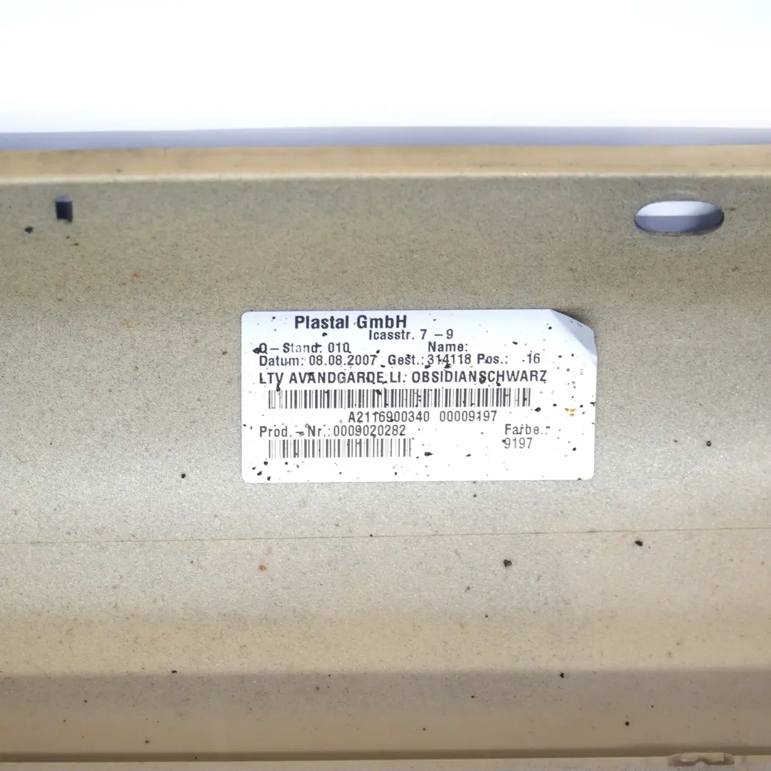 Side Skirt Door Sill Trim Cover Left N/S Obsidian Black - 197 to Mercedes W211 with Part number A2116980354 Mercedes W211 Side Skirt Door Sill Trim Cover Left N/S Obsidian Black - 197 - SKU A2116980354-OB - Part number A2116980354