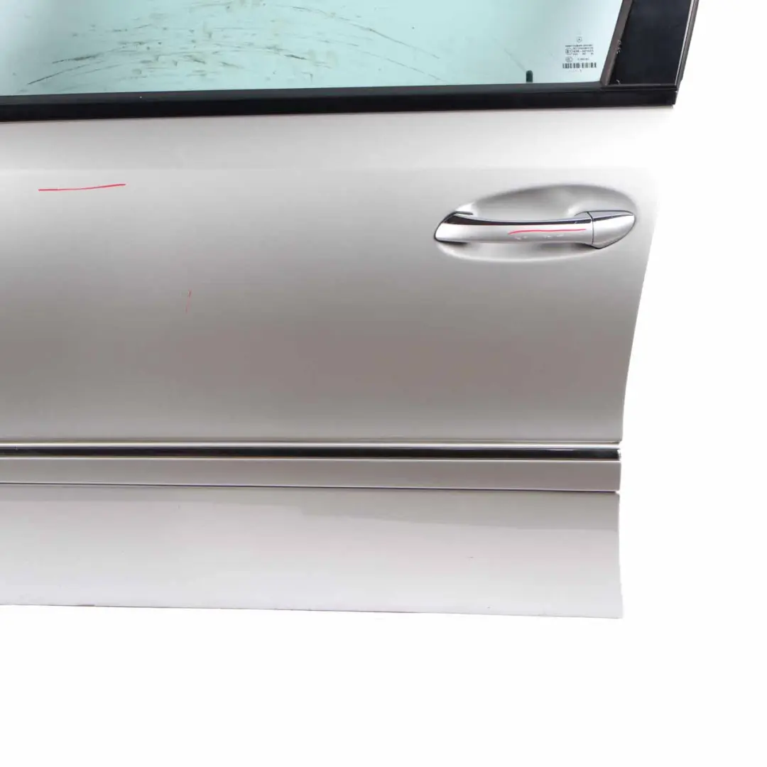 Door Front Left N/S E-Class Brilliant Silver Metallic - 744 to Mercedes W211 with Part number A2117201305 Mercedes W211 Door Front Left N/S E-Class Brilliant Silver Metallic - 744 - SKU A2117201305-BRS - Part number A2117201305