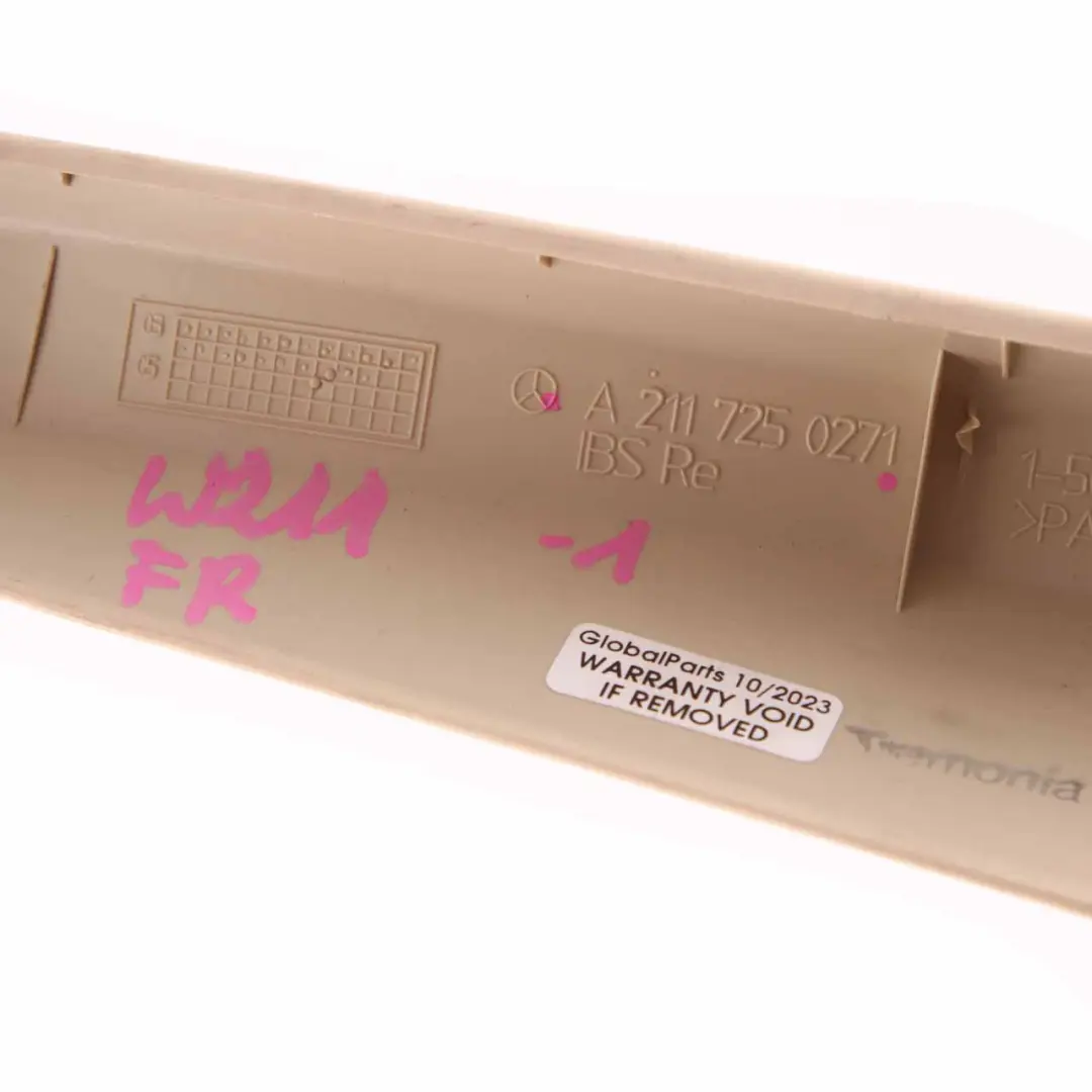 Window Moulding Trim Front Right O/S Frame Cover Beige to Mercedes W211 with Part number A2117250271 Mercedes W211 Window Moulding Trim Front Right O/S Frame Cover Beige - SKU A2117250271-1 - Part number A2117250271