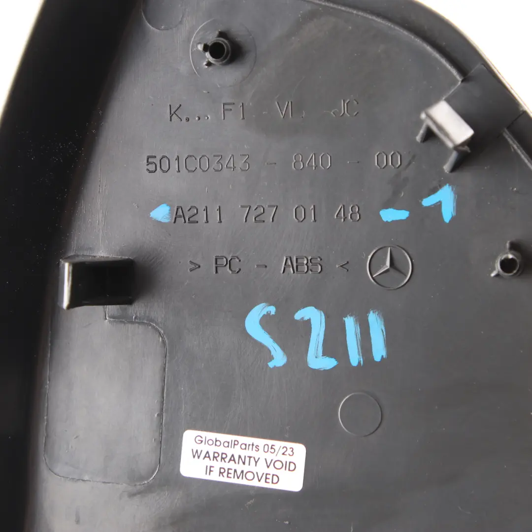 Mercedes W211 Coperchio della scheda porta rivestimento anteriore sinistro nero - SKU A2117270148-1 - Numero di parte A2117270148
