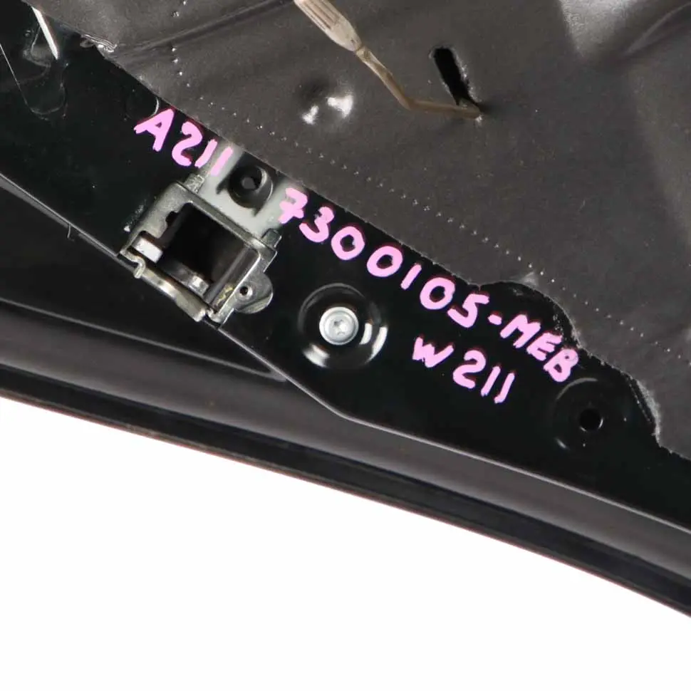 Door Rear Left N/S Melanite Black Metallic - 185 to Mercedes W211 with Part number A2117300105 Mercedes W211 Door Rear Left N/S Melanite Black Metallic - 185 - SKU A2117300105-MEB - Part number A2117300105