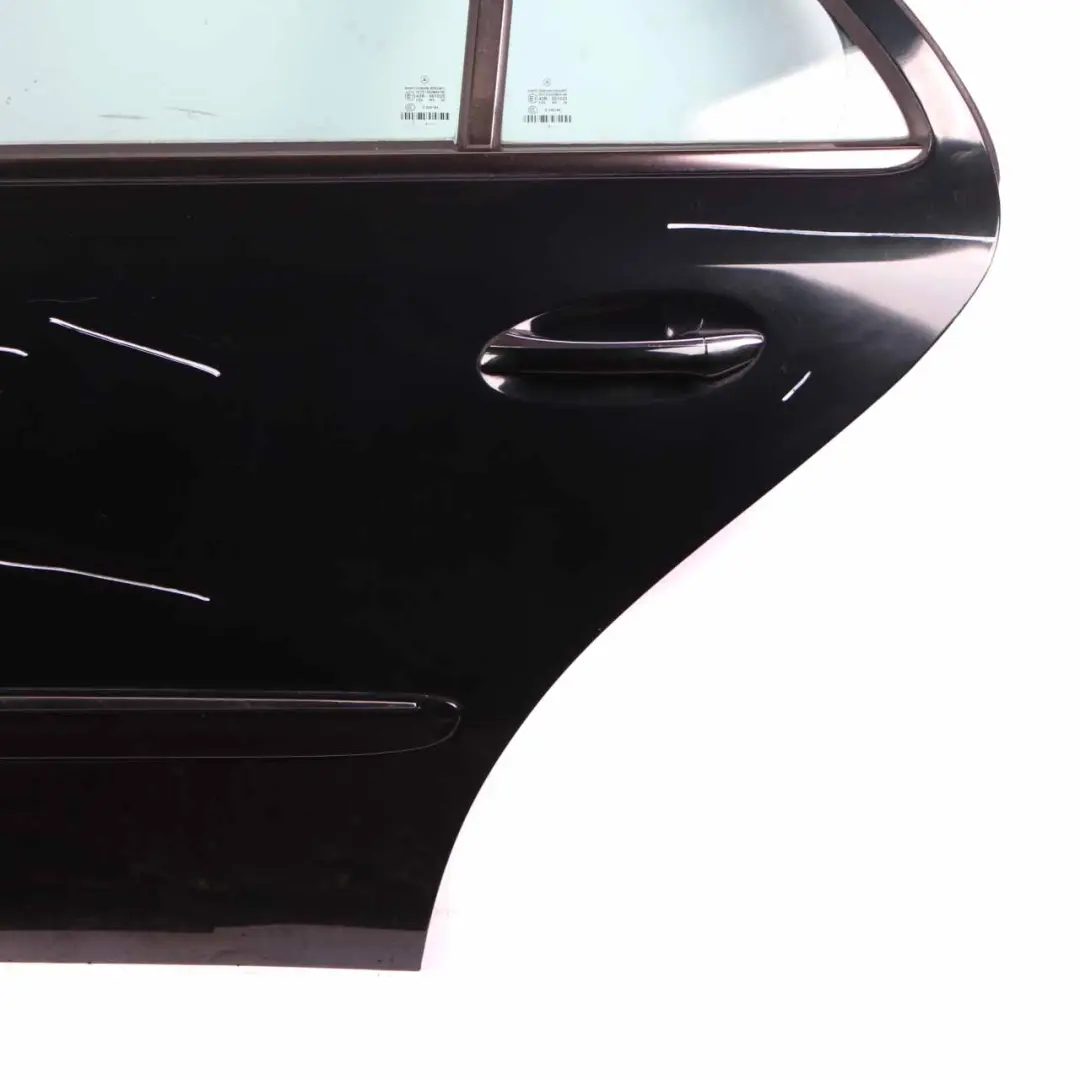 Door Rear Left N/S Melanite Black Metallic - 185 to Mercedes W211 with Part number A2117300105 Mercedes W211 Door Rear Left N/S Melanite Black Metallic - 185 - SKU A2117300105-MEB - Part number A2117300105