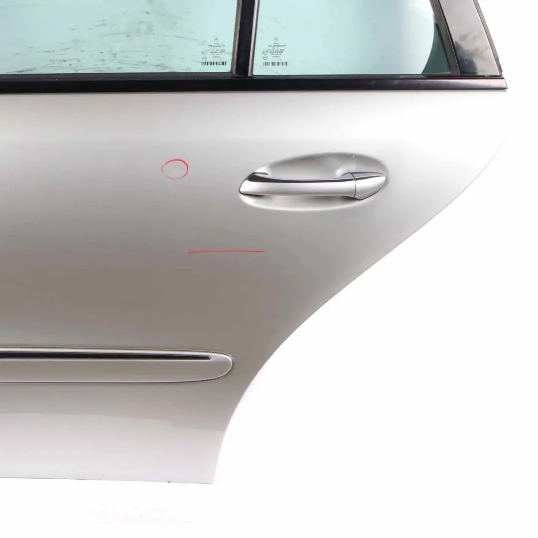 Door Rear Left N/S E-Class Estate Brilliant Silver Metallic - 744 to Mercedes S211 with Part number A2117300305 Mercedes S211 Door Rear Left N/S E-Class Estate Brilliant Silver Metallic - 744 - SKU A2117300305-BRS - Part number A2117300305