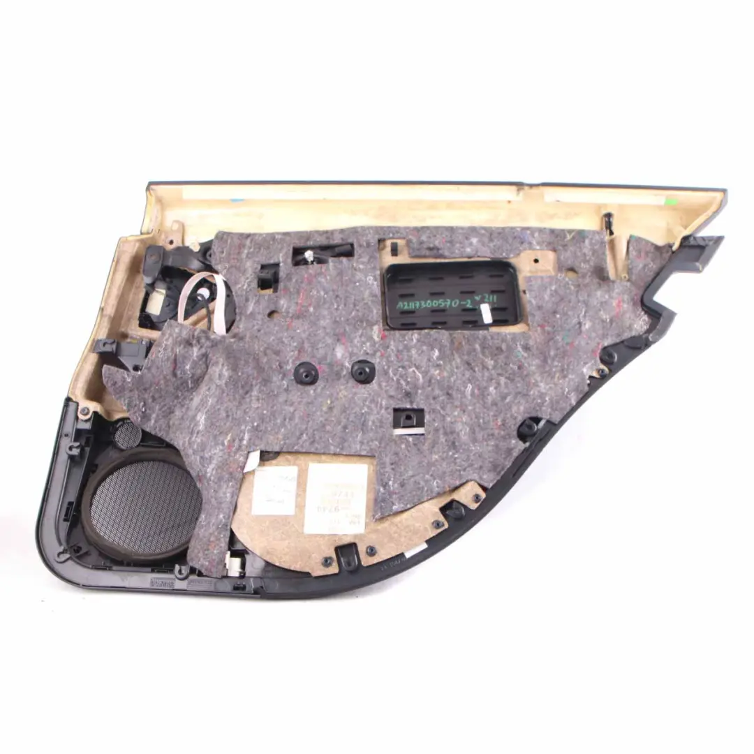 Door Card Rear Left N/S Door Trim Panel Lining Leather Black to Mercedes W211 with Part number A2117300570 Mercedes W211 Door Card Rear Left N/S Door Trim Panel Lining Leather Black - SKU A2117300570-2 - Part number A2117300570