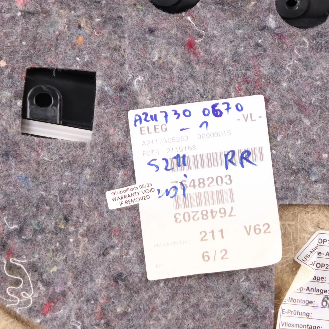 Scheda porta posteriore destra Pannello rivestimento della porta per Mercedes W211 con numero di parte A2117300670 Mercedes W211 Scheda porta posteriore destra Pannello rivestimento della porta - SKU A2117300670-1 - Numero di parte A2117300670