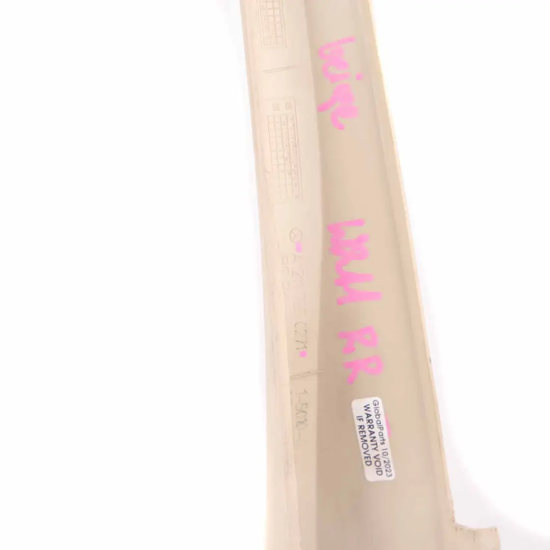 Window Door Frame Rear Right O/S Trim Cover Beige to Mercedes W211 with Part number A2117350271 Mercedes W211 Window Door Frame Rear Right O/S Trim Cover Beige - SKU A2117350271-1 - Part number A2117350271