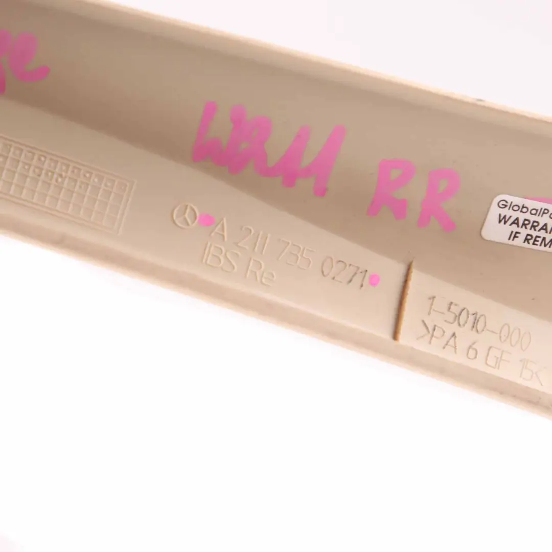 Window Door Frame Rear Right O/S Trim Cover Beige to Mercedes W211 with Part number A2117350271 Mercedes W211 Window Door Frame Rear Right O/S Trim Cover Beige - SKU A2117350271-1 - Part number A2117350271