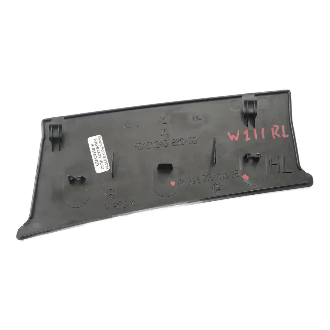 Mercedes W211 Door Card Armrest Cover Trim Panel Rear Left N/S Black - SKU A2117370328 - Part number A2117270328