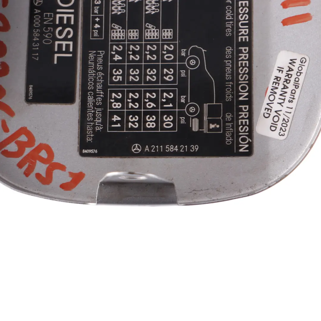 Flap Tank Cap Cover Trim Brilliant Silver Metallic - 9744 to Mercedes W211 Fuel with Part number A2117500206 Mercedes W211 Fuel Flap Tank Cap Cover Trim Brilliant Silver Metallic - 9744 - SKU A2117500206-BRS1 - Part number A2117500206