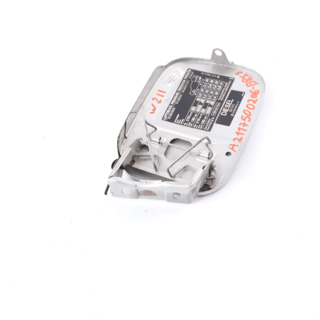 Flap Tank Cap Cover Trim Brilliant Silver Metallic - 9744 to Mercedes W211 Fuel with Part number A2117500206 Mercedes W211 Fuel Flap Tank Cap Cover Trim Brilliant Silver Metallic - 9744 - SKU A2117500206-BRS1 - Part number A2117500206