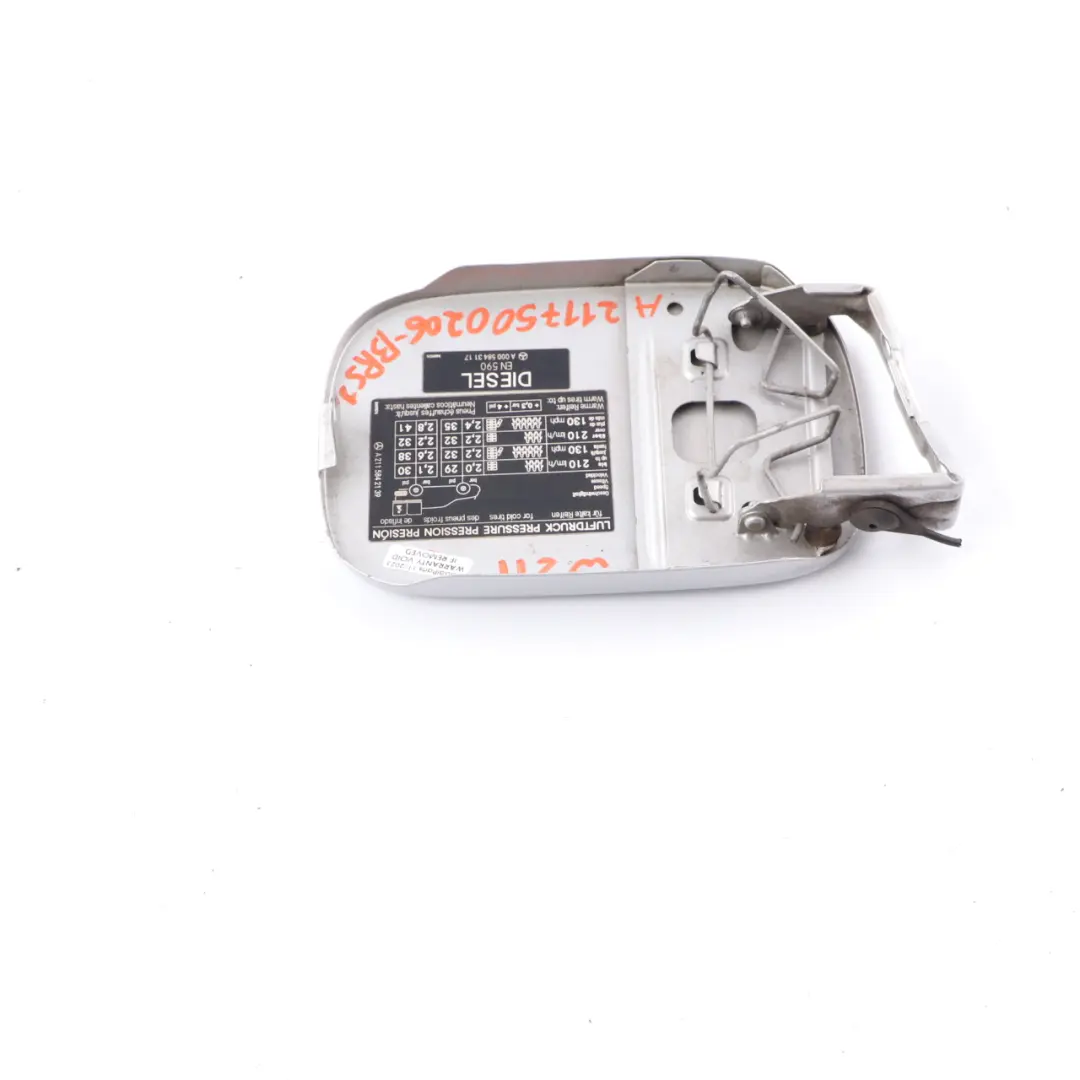 Flap Tank Cap Cover Trim Brilliant Silver Metallic - 9744 to Mercedes W211 Fuel with Part number A2117500206 Mercedes W211 Fuel Flap Tank Cap Cover Trim Brilliant Silver Metallic - 9744 - SKU A2117500206-BRS1 - Part number A2117500206