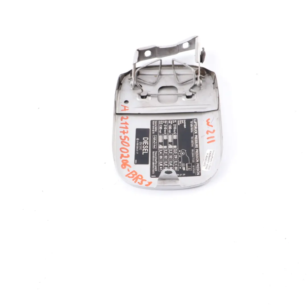 Flap Tank Cap Cover Trim Brilliant Silver Metallic - 9744 to Mercedes W211 Fuel with Part number A2117500206 Mercedes W211 Fuel Flap Tank Cap Cover Trim Brilliant Silver Metallic - 9744 - SKU A2117500206-BRS1 - Part number A2117500206