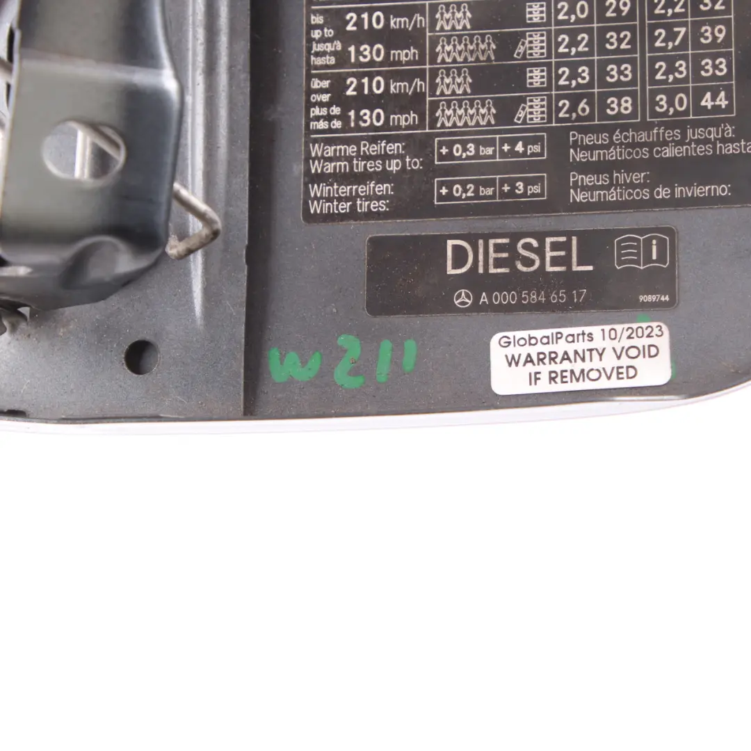 Mercedes W211 Fuel Filler Fill in Flap Cover Cap Flint Grey - 368 - SKU A2117500206-FLG - Part number A2117500206