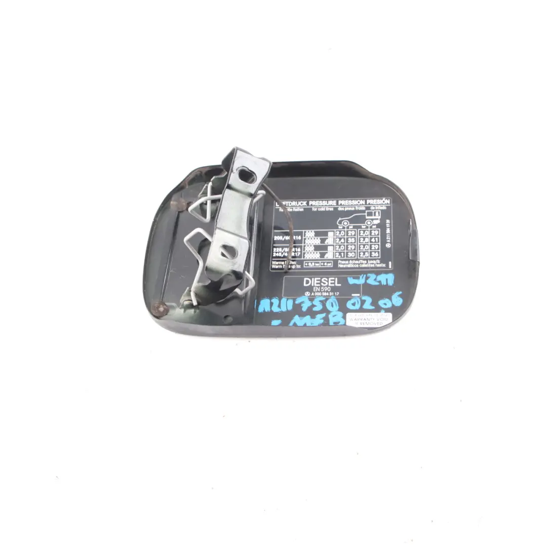 Mercedes W211 Fuel Filler Fill in Flap Cover Trim Melanite Black 185 - SKU A2117500206-MEB - Part number A2117500206