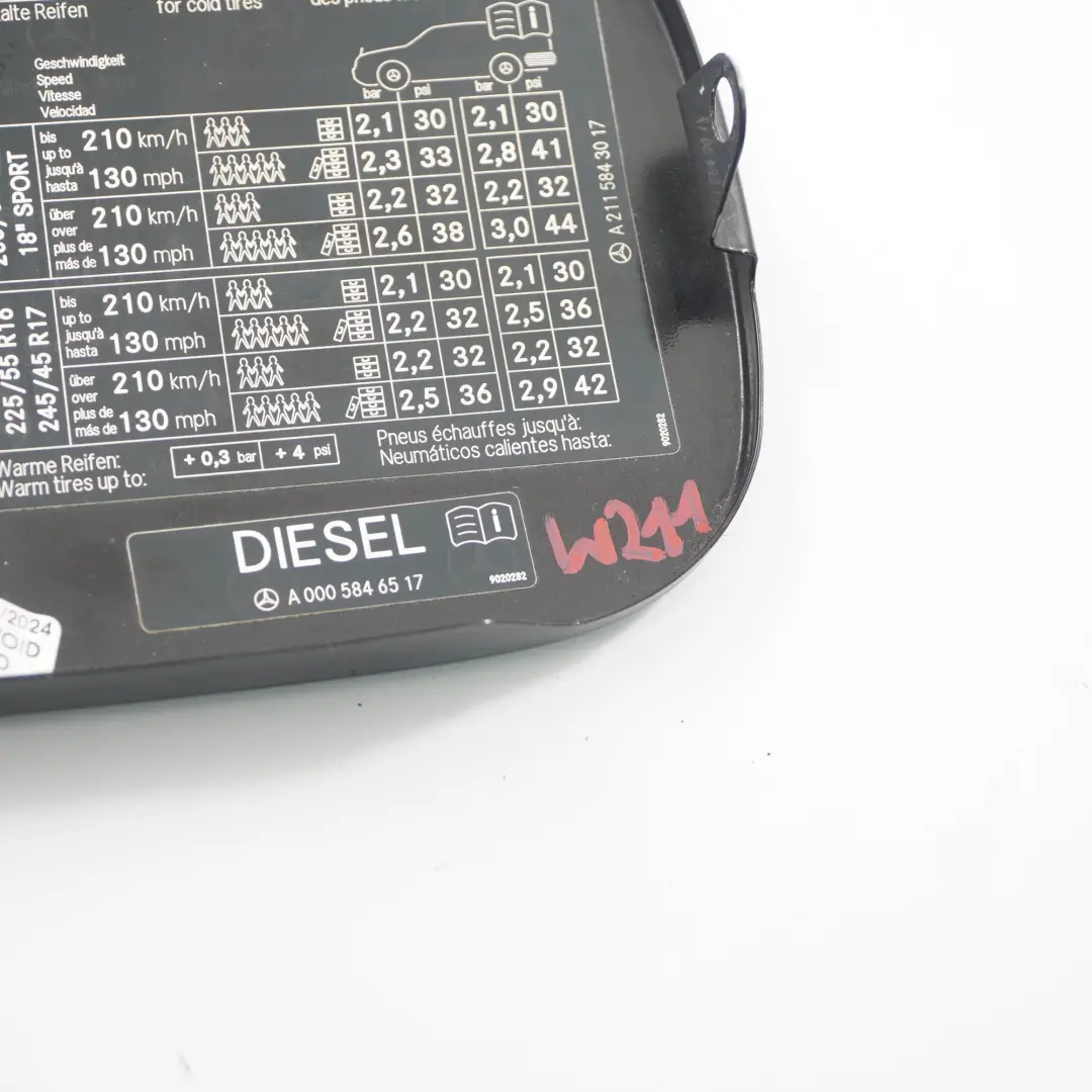 Filler Fill In Flap Cap Cover Obsidian Black Metallic - 197 to Mercedes W211 Fuel with Part number A2117500206 Mercedes W211 Fuel Filler Fill In Flap Cap Cover Obsidian Black Metallic - 197 - SKU A2117500206-OB - Part number A2117500206