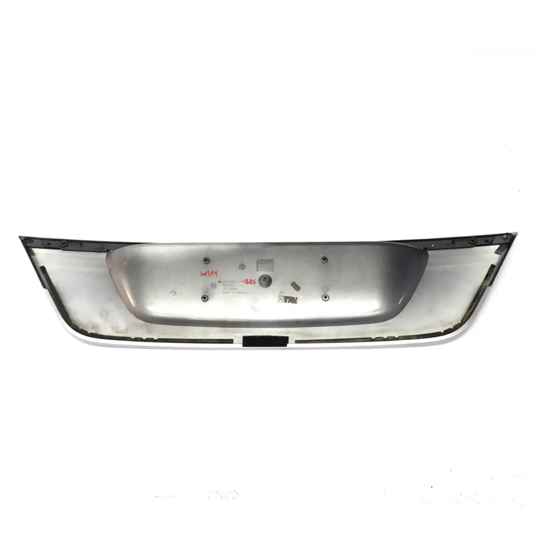 Trunk Boot Number Plate Trim Panel Brilliant Silver to Mercedes W211 with Part number A2117500237 Mercedes W211 Trunk Boot Number Plate Trim Panel Brilliant Silver - SKU A2117500237-BRS - Part number A2117500237