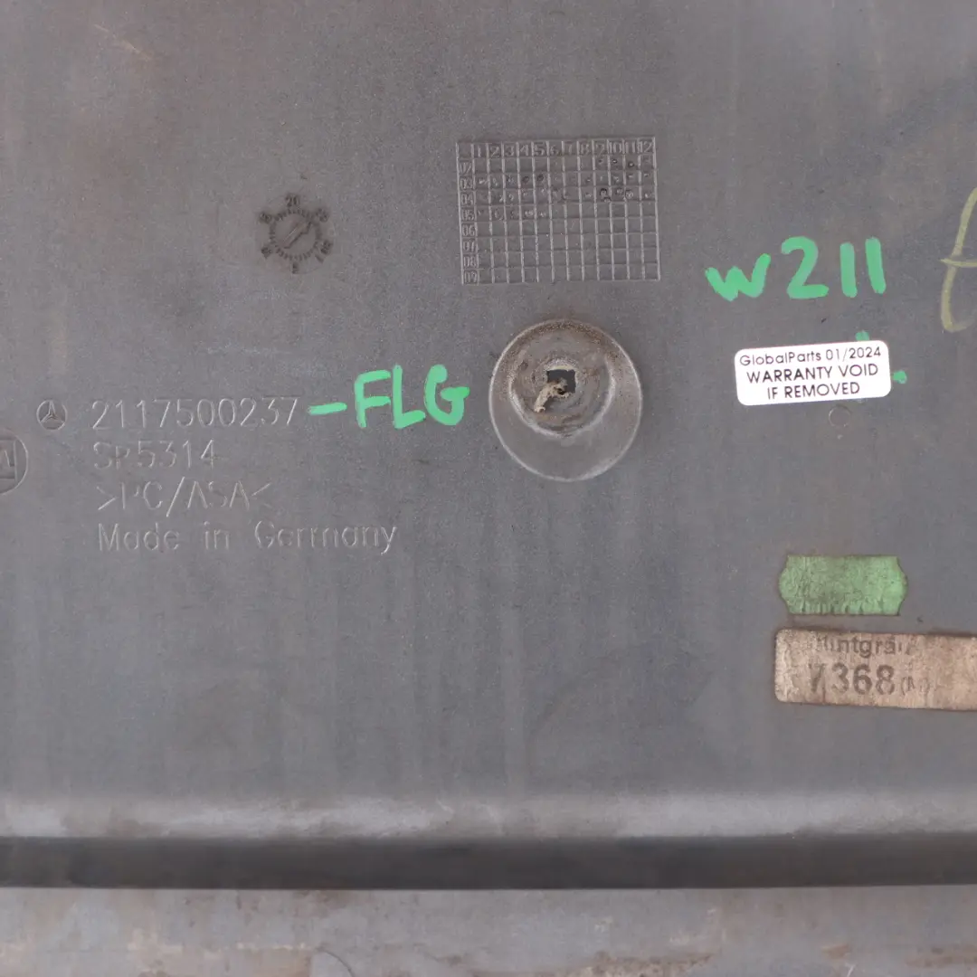 Trunk Boot Number Plate Trim Panel Flint Grey - 368 to Mercedes W211 with Part number A2117500237 Mercedes W211 Trunk Boot Number Plate Trim Panel Flint Grey - 368 - SKU A2117500237-FLG - Part number A2117500237