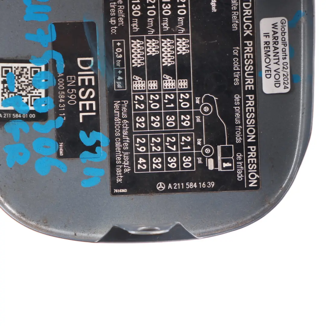 Filler Flap Tank Cap Cover Perlite Grey Metallic - 747 to Mercedes S211 Estate Fuel with Part number A2117500306 Mercedes S211 Estate Fuel Filler Flap Tank Cap Cover Perlite Grey Metallic - 747 - SKU A2117500306-PGR - Part number A2117500306