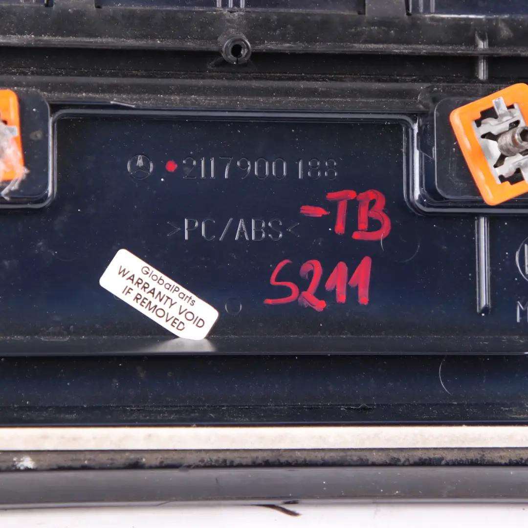 Spoiler Tanzanite Blue to Mercedes E-Class S211 Touring Tailgate Rear with Part number A2117900188 Mercedes E-Class S211 Touring Tailgate Rear Spoiler Tanzanite Blue - SKU A2117900188-TB - Part number A2117900188