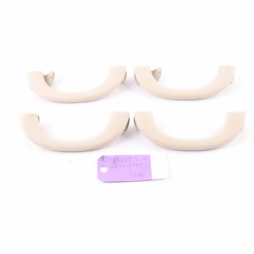 Roof Grab Handle Set Front Rear Left Right N/O/S Beige to Mercedes W211 with Part number A2118100051 Mercedes W211 Roof Grab Handle Set Front Rear Left Right N/O/S Beige - SKU A2118100051-2 - Part number A2118100051