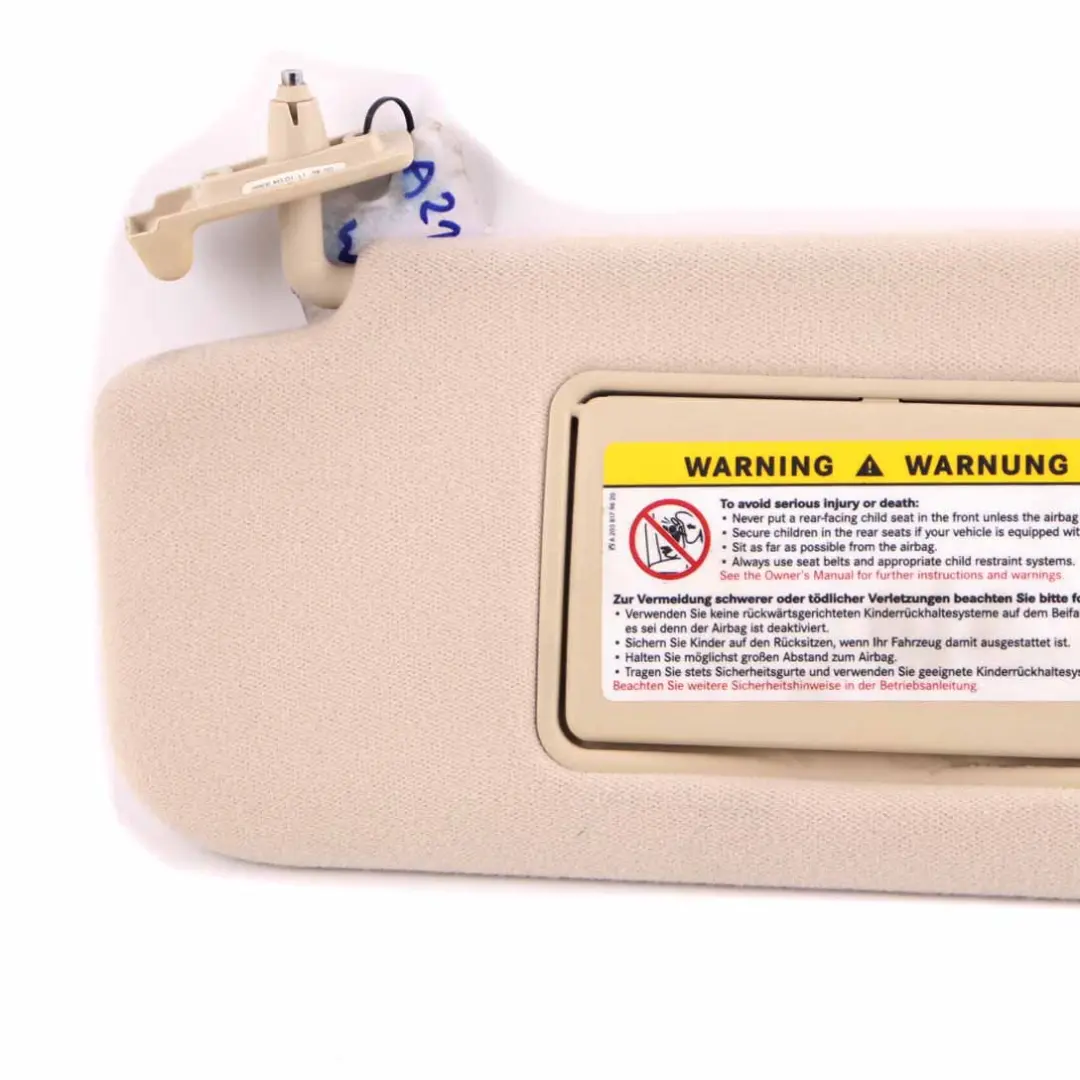 Sun Visor Mercedes S211 W211 Cover Left N/S Sunvisor Panel Beige to with Part number A2118100310 Sun Visor Mercedes S211 W211 Cover Left N/S Sunvisor Panel Beige - SKU A2118100310-1 - Part number A2118100310