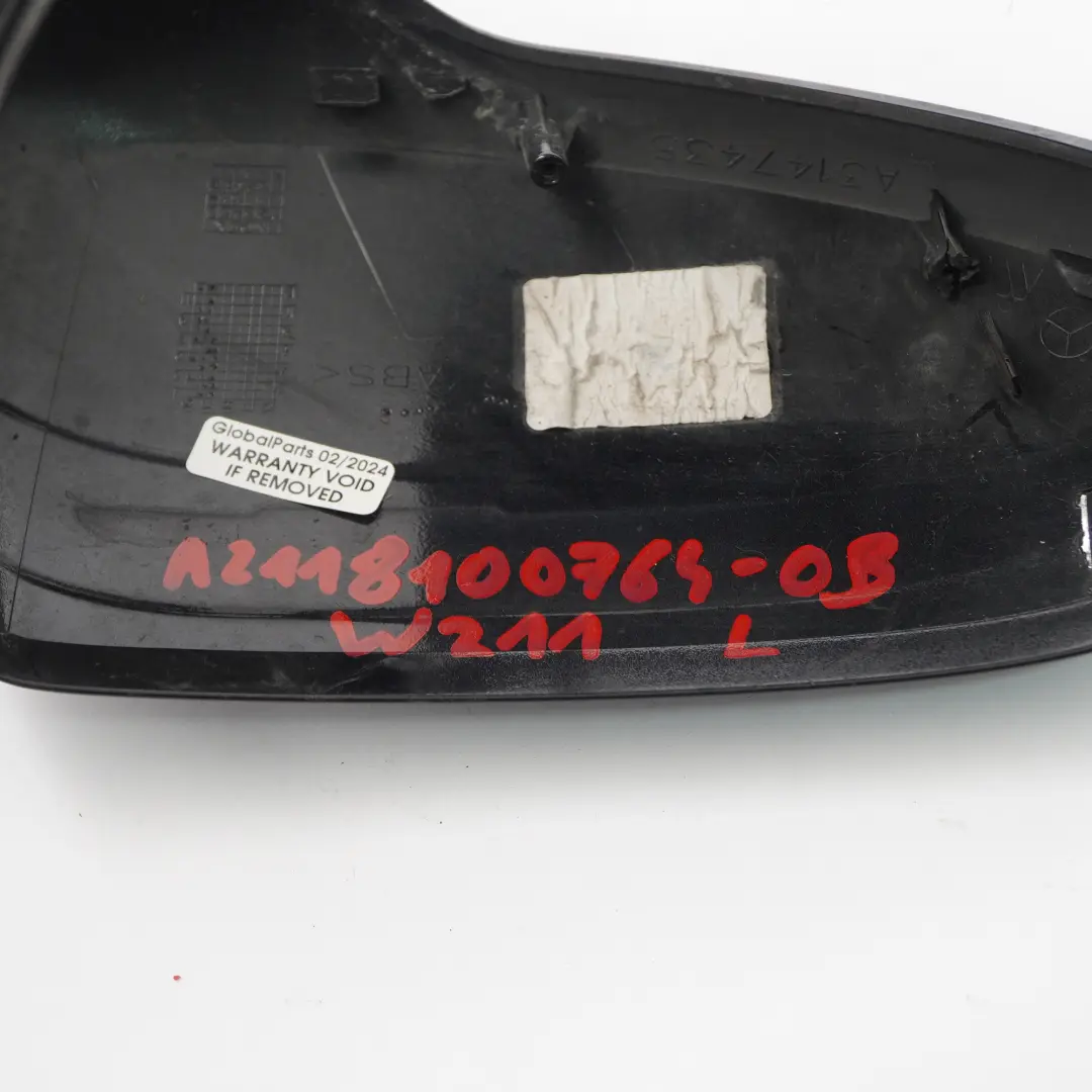 Mercedes W211 Espejo Cubierta Tapa Puerta Izquierda Carcasa Obsidian Negro 197 - SKU A2118100764-OB - Número de pieza A2118100764