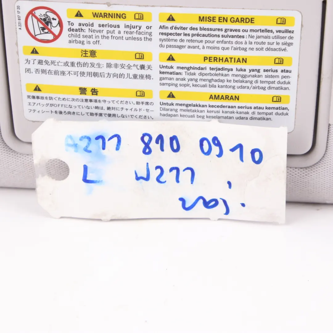 Mercedes E-Class S211 W211 Sun Visor Double Cover Left N/S Grey - SKU A2118100910 - Part number A2118100910