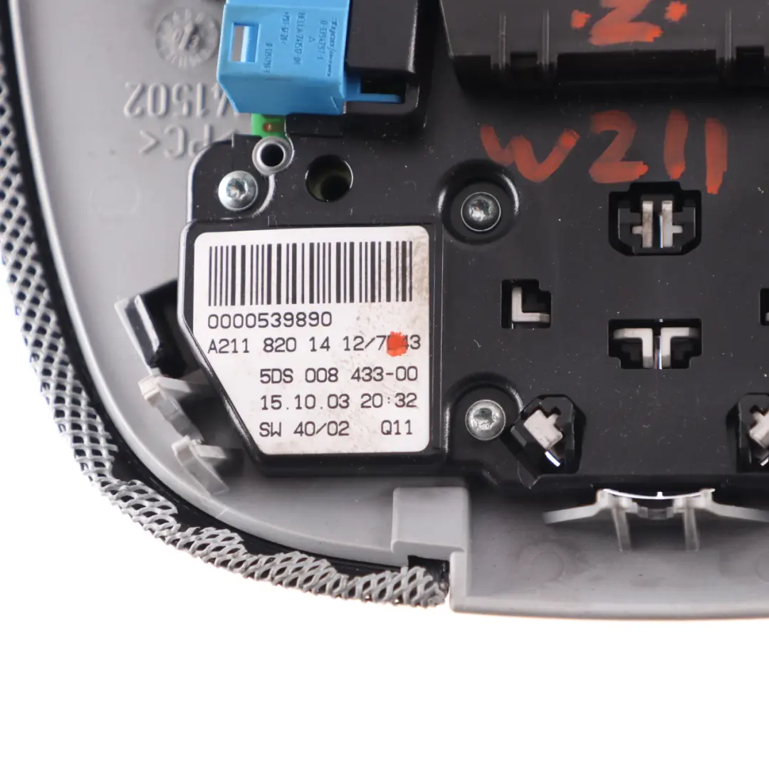 Mercedes W211 Panoramic Roof Control Light Reading Lamp Switch Grey Panel - SKU A2118201412 - Part number A2118201412