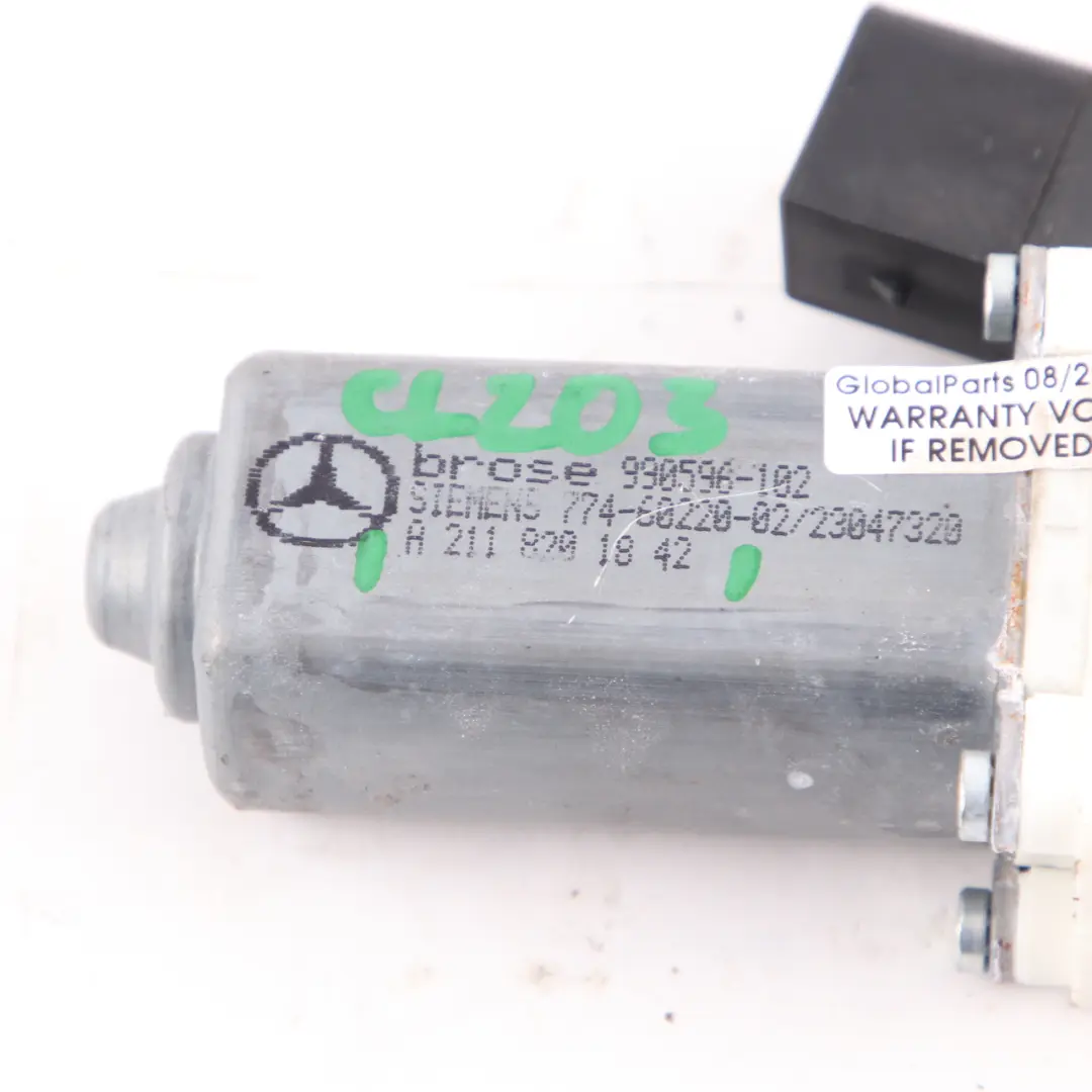 Window Lifter Motor Mercedes W203 W211 Front Right O/S Drive Unit to with Part number A2118201842 Window Lifter Motor Mercedes W203 W211 Front Right O/S Drive Unit - SKU A2118201842 - Part number A2118201842